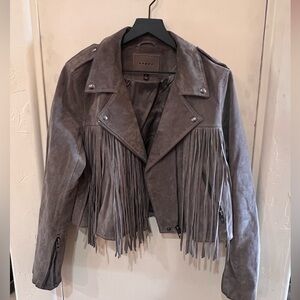 Blank nyc suede fringe jacket